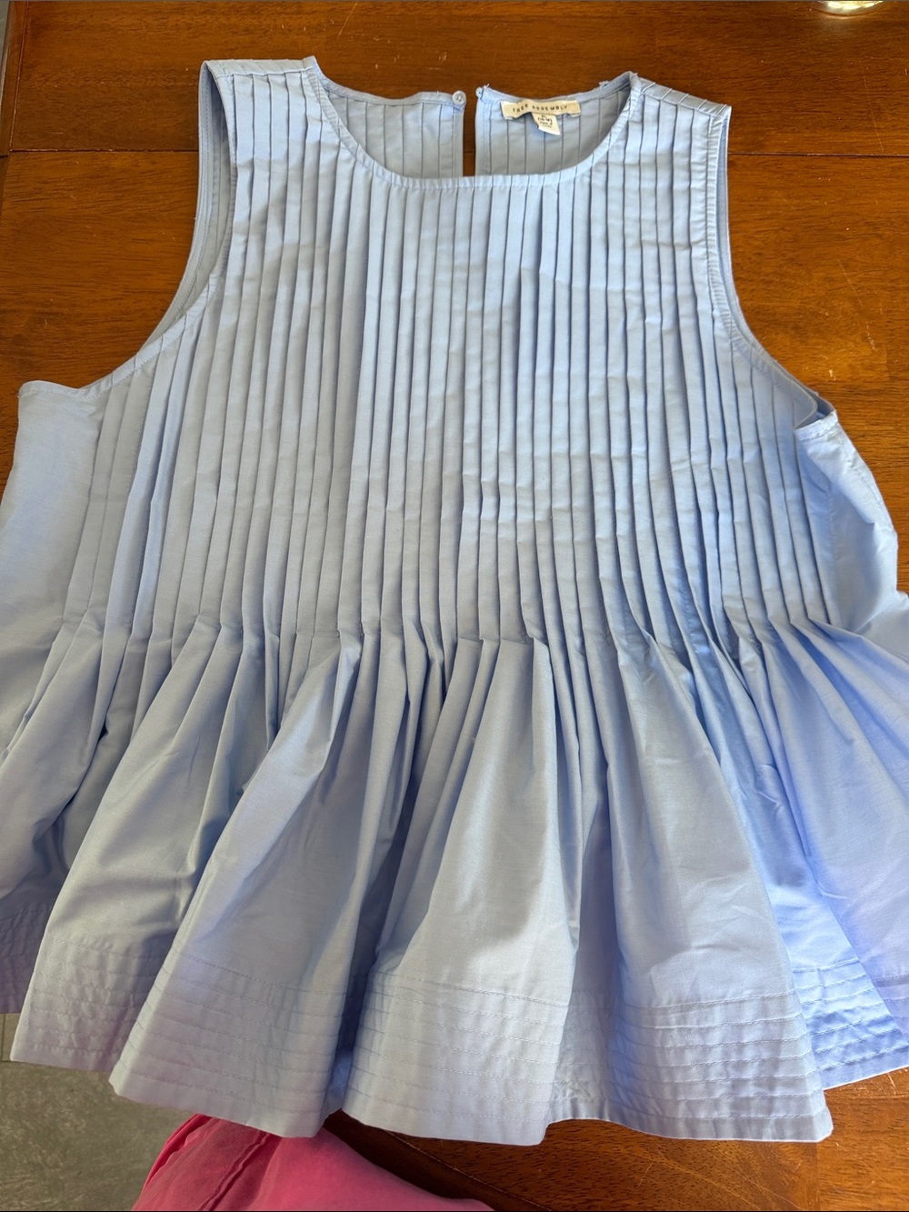 Pleated Light Blue Tank Top - Elegant Women's Top